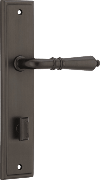 Iver Sarlat  Door Lever Stepped Latch Pair, Passage Kit, Privacy Kit , Entrance Kit with High Security Lock - Signature Brass