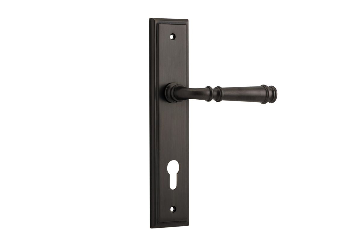 Iver Verona Door Lever Stepped Latch Pair, Passage Kit, Privacy Kit , Entrance Kit with High Security Lock- Signature Brass