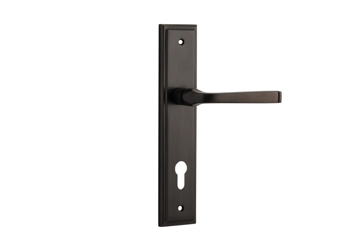 Iver Annecy Door Lever Shouldered Latch Pair, Passage Kit, Privacy Kit , Entrance Kit with High Security Lock -Signature Brass