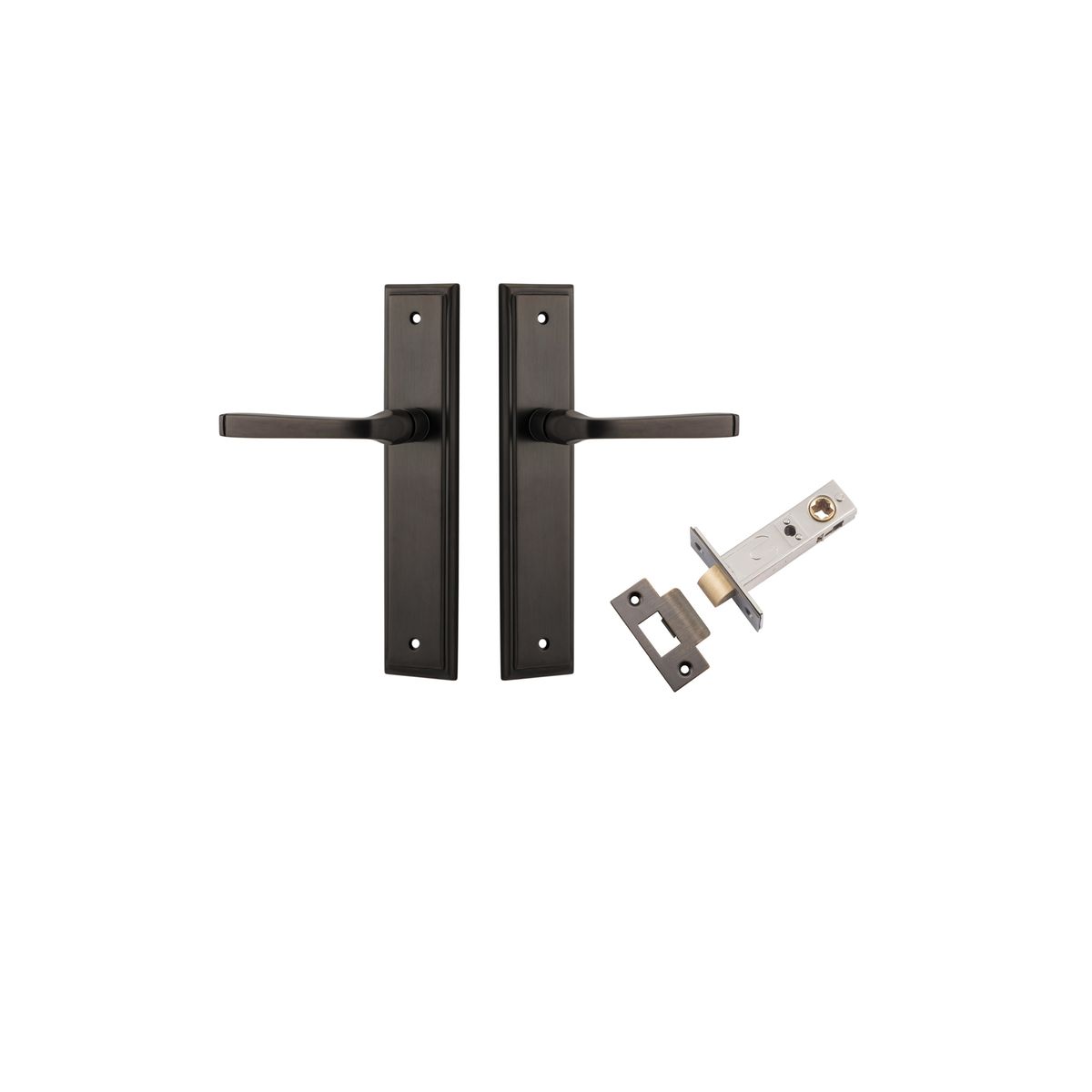 Iver Annecy Door Lever Shouldered Latch Pair, Passage Kit, Privacy Kit , Entrance Kit with High Security Lock -Signature Brass