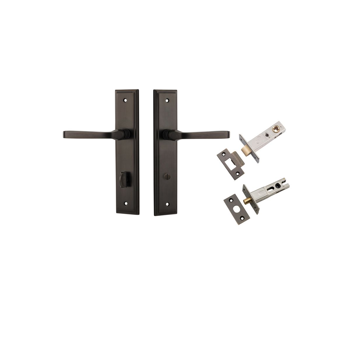 Iver Annecy Door Lever Shouldered Latch Pair, Passage Kit, Privacy Kit , Entrance Kit with High Security Lock -Signature Brass