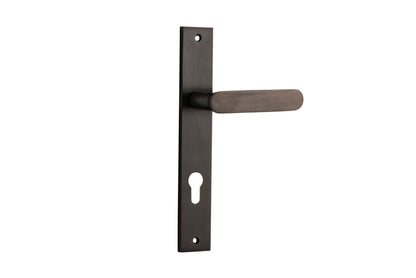 Iver Bronte Door Lever Rectangular Latch Pair, Passage Kit, Privacy Kit , Entrance Kit with High Security Lock - Signature Brass