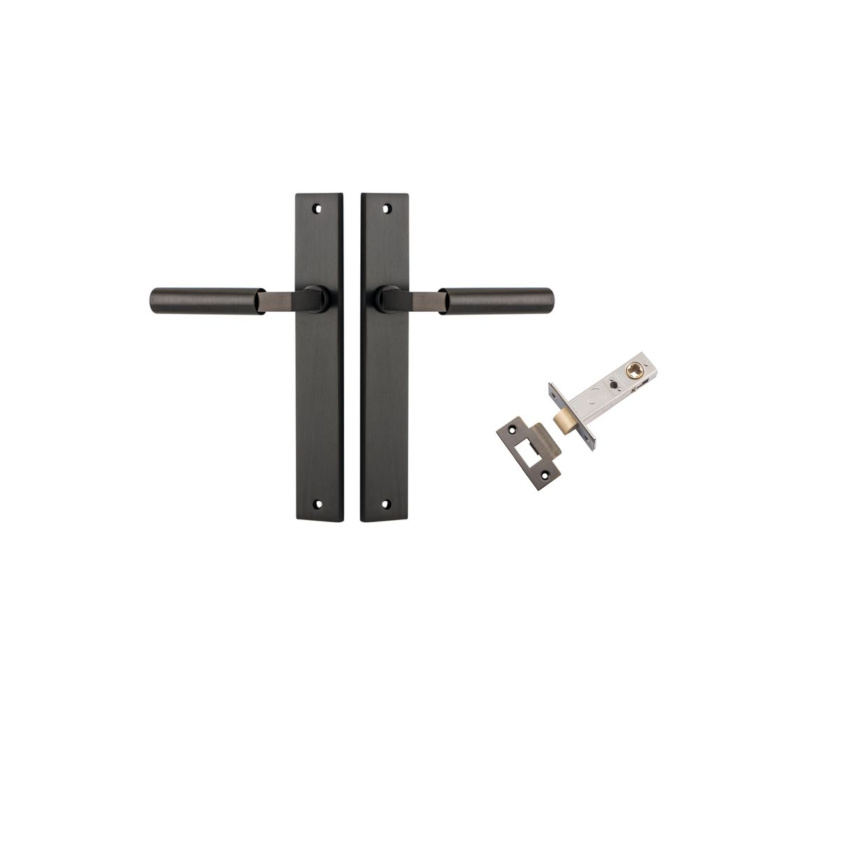 Iver Berlin Door Lever Rectangular Latch Pair, Passage Kit, Privacy Kit , Entrance Kit with High Security Lock -  Signature Brass