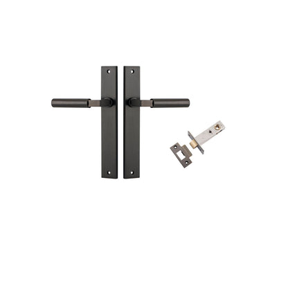 Iver Berlin Door Lever Rectangular Latch Pair, Passage Kit, Privacy Kit , Entrance Kit with High Security Lock -  Signature Brass