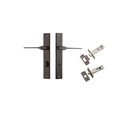 Iver Como  Door Lever Rectangular Latch Pair, Passage Kit, Privacy Kit , Entrance Kit with High Security Lock -Signature Brass
