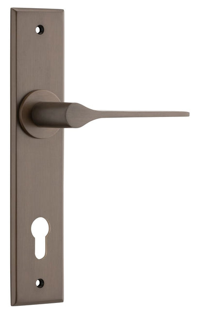 Iver Como  Door Lever Chamfered Latch Pair, Passage Kit, Privacy Kit , Entrance Kit with High Security Lock -Signature Brass
