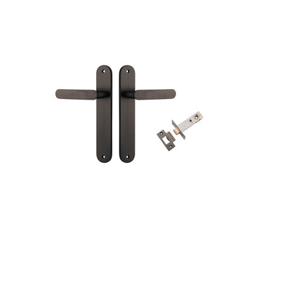 Iver Bronte Door Lever Oval Latch Pair, Passage Kit, Privacy Kit , Entrance Kit with High Security Lock - Signature Brass