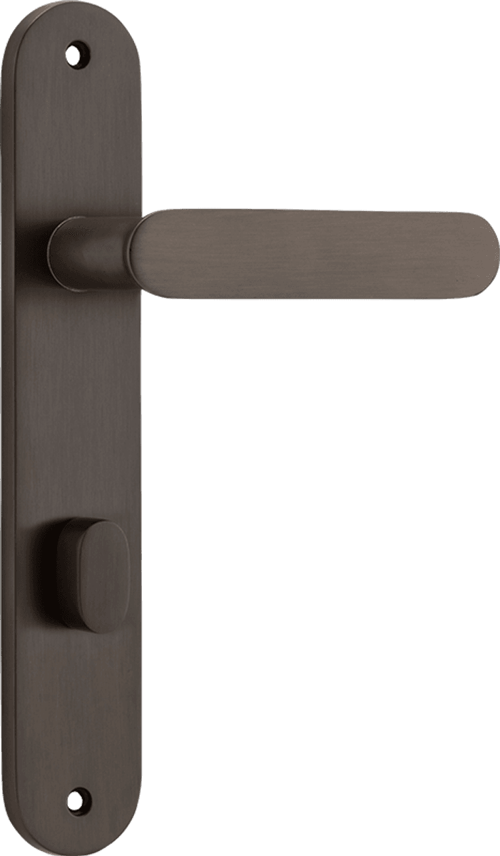 Iver Bronte Door Lever Oval Latch Pair, Passage Kit, Privacy Kit , Entrance Kit with High Security Lock - Signature Brass