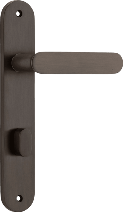 Iver Bronte Door Lever Oval Latch Pair, Passage Kit, Privacy Kit , Entrance Kit with High Security Lock - Signature Brass