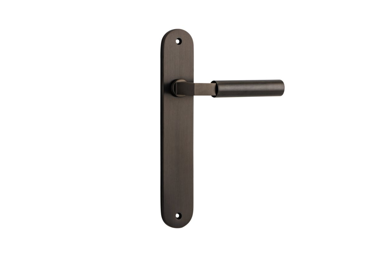 Iver Berlin Door Lever Oval Latch Pair, Passage Kit, Privacy Kit , Entrance Kit with High Security Lock - Signature Brass