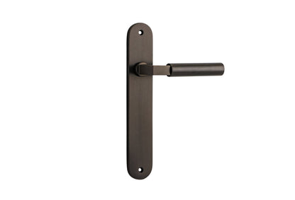 Iver Berlin Door Lever Oval Latch Pair, Passage Kit, Privacy Kit , Entrance Kit with High Security Lock - Signature Brass