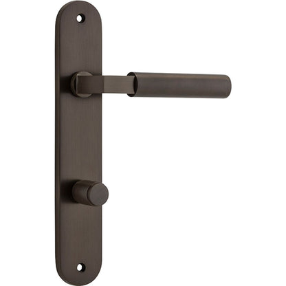 Iver Berlin Door Lever Oval Latch Pair, Passage Kit, Privacy Kit , Entrance Kit with High Security Lock - Signature Brass