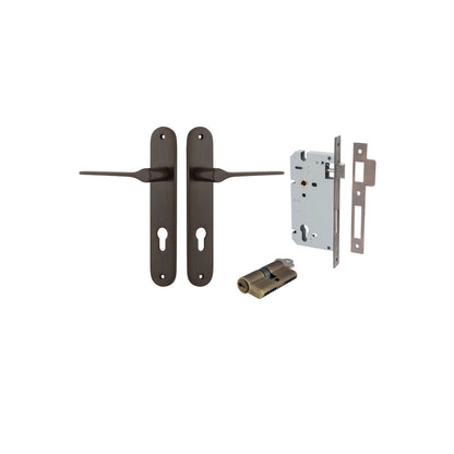 Iver Como  Door Lever Oval Latch Pair, Passage Kit, Privacy Kit , Entrance Kit with High Security Lock -Signature Brass