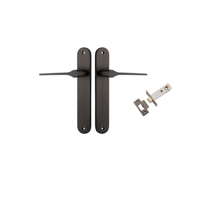 Iver Como  Door Lever Oval Latch Pair, Passage Kit, Privacy Kit , Entrance Kit with High Security Lock -Signature Brass