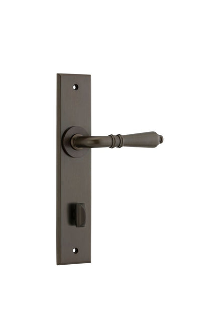 Iver Sarlat  Door Lever Chamfered Latch Pair, Passage Kit, Privacy Kit , Entrance Kit with High Security Lock - Signature Brass