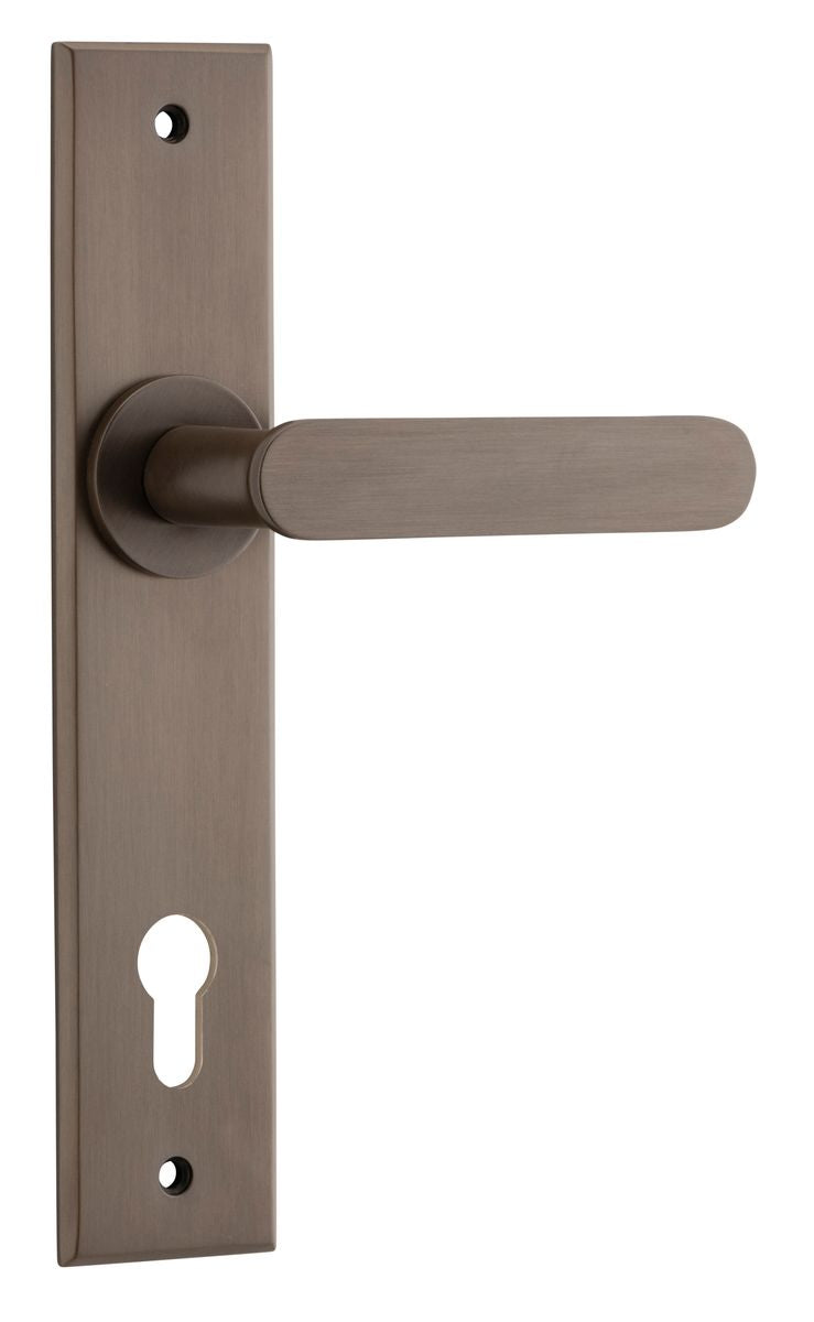 Iver Bronte Door Lever Chamfered Latch Pair, Passage Kit, Privacy Kit , Entrance Kit with High Security Lock -Signature Brass