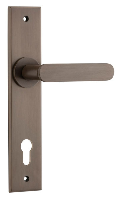 Iver Bronte Door Lever Chamfered Latch Pair, Passage Kit, Privacy Kit , Entrance Kit with High Security Lock -Signature Brass