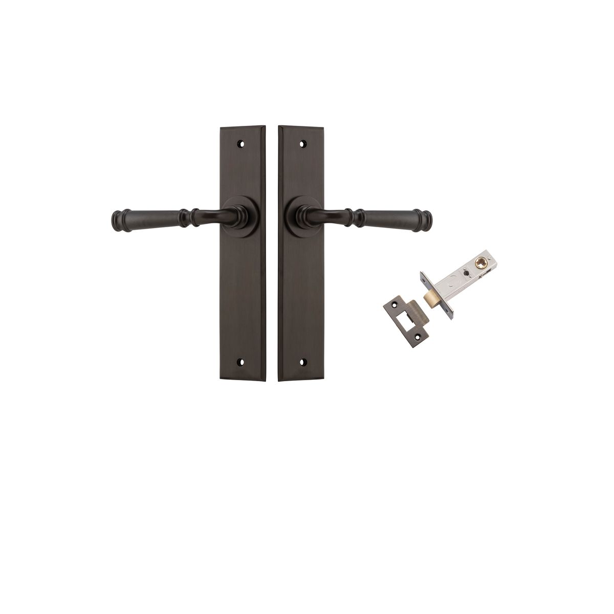 Iver Verona Door Lever Chamfered Latch Pair, Passage Kit, Privacy Kit , Entrance Kit with High Security Lock- Signature Brass
