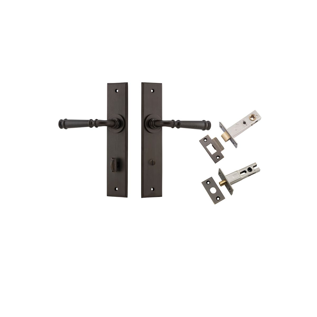 Iver Verona Door Lever Chamfered Latch Pair, Passage Kit, Privacy Kit , Entrance Kit with High Security Lock- Signature Brass