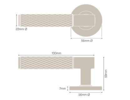 Windsor Premium NZ NIDO Verge Rose Entrance Set - Diamond Knurl Priced Per Set Available in 7 Colours