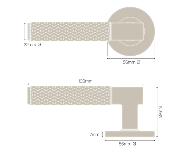 Windsor Premium NZ NIDO Verge Rose Privacy Set - Diamond Knurl Priced Per Set Available in 7 Colours