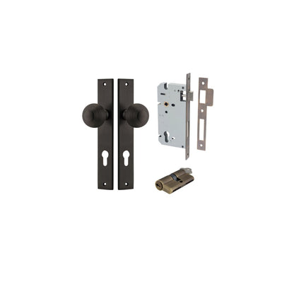 Iver Guildford Door Knob Rectangular Latch Pair, Passage Kit, Privacy Kit , Entrance Kit with High Security Lock - Signature Brass