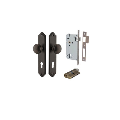 Iver Paddington  Door Knob Shouldered Latch Pair, Passage Kit, Privacy Kit , Entrance Kit with High Security Lock - Signature Brass