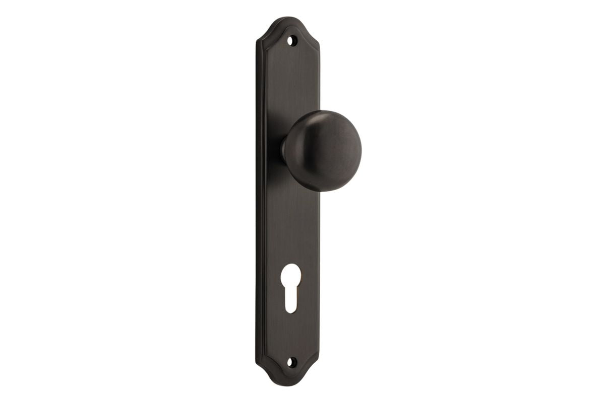 Iver Cambridge Door Knob Shouldered Latch Pair, Passage Kit, Privacy Kit , Entrance Kit with High Security Lock -Signature Brass