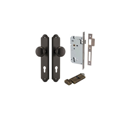 Iver Cambridge Door Knob Shouldered Latch Pair, Passage Kit, Privacy Kit , Entrance Kit with High Security Lock -Signature Brass