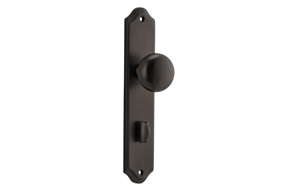 Iver Cambridge Door Knob Shouldered Latch Pair, Passage Kit, Privacy Kit , Entrance Kit with High Security Lock -Signature Brass