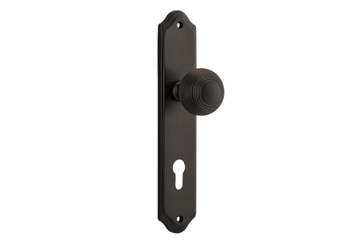 Iver Guildford Door Knob Shouldered Latch Pair, Passage Kit, Privacy Kit , Entrance Kit with High Security Lock - Signature Brass