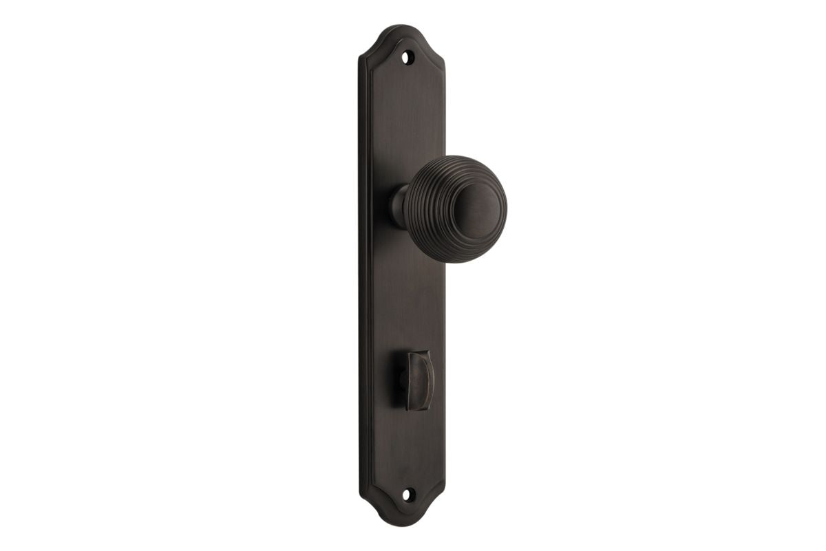 Iver Guildford Door Knob Shouldered Latch Pair, Passage Kit, Privacy Kit , Entrance Kit with High Security Lock - Signature Brass
