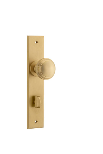 Iver Paddington  Door Knob Chamfered Latch Pair, Passage Kit, Privacy Kit , Entrance Kit with High Security Lock - Brushed Brass