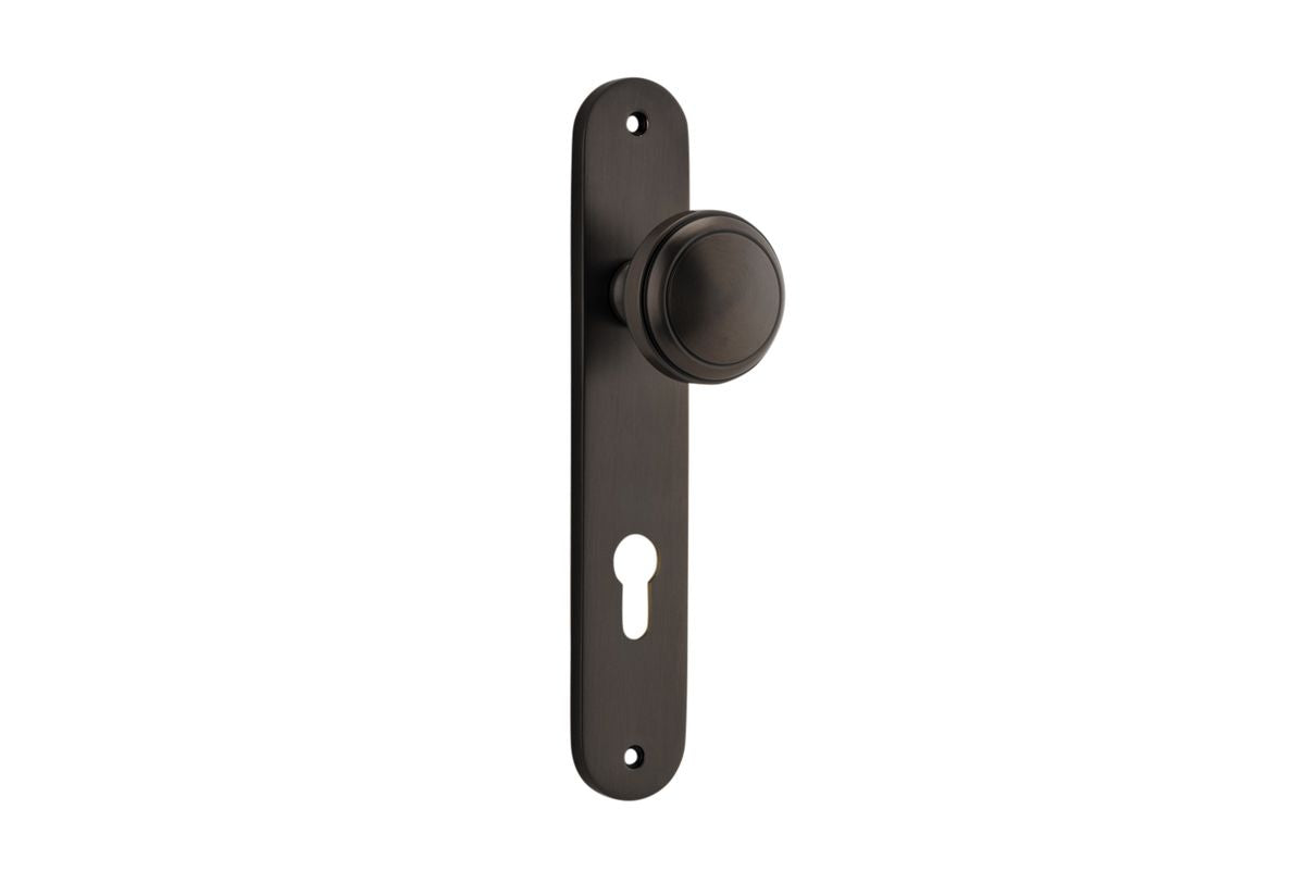 Iver Paddington  Door Knob Oval Latch Pair, Passage Kit, Privacy Kit , Entrance Kit with High Security Lock - Signature Brass