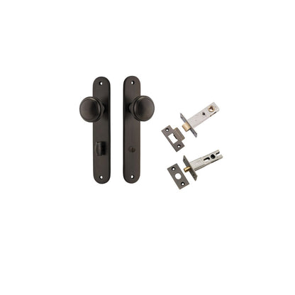 Iver Paddington  Door Knob Oval Latch Pair, Passage Kit, Privacy Kit , Entrance Kit with High Security Lock - Signature Brass