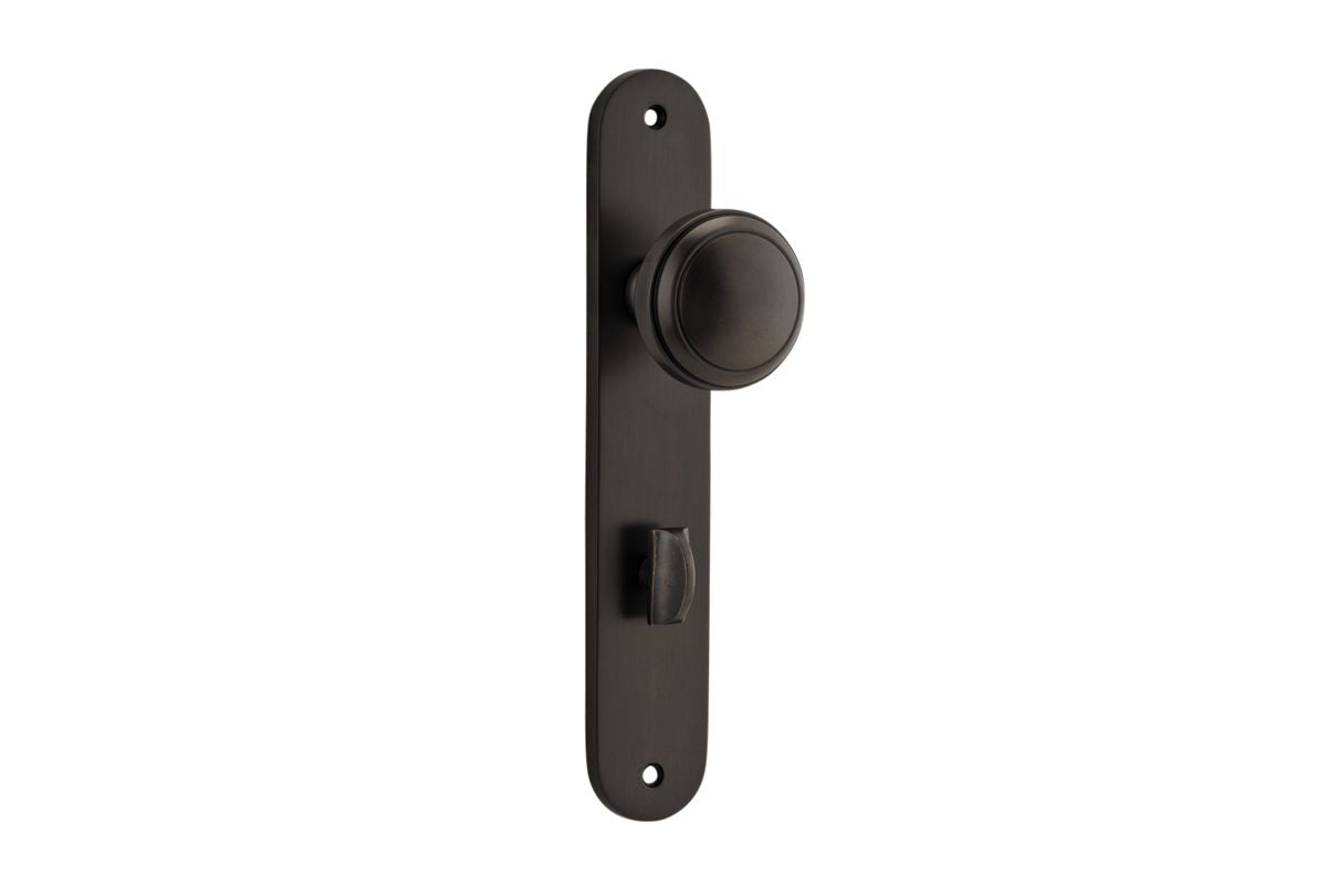 Iver Paddington  Door Knob Oval Latch Pair, Passage Kit, Privacy Kit , Entrance Kit with High Security Lock - Signature Brass