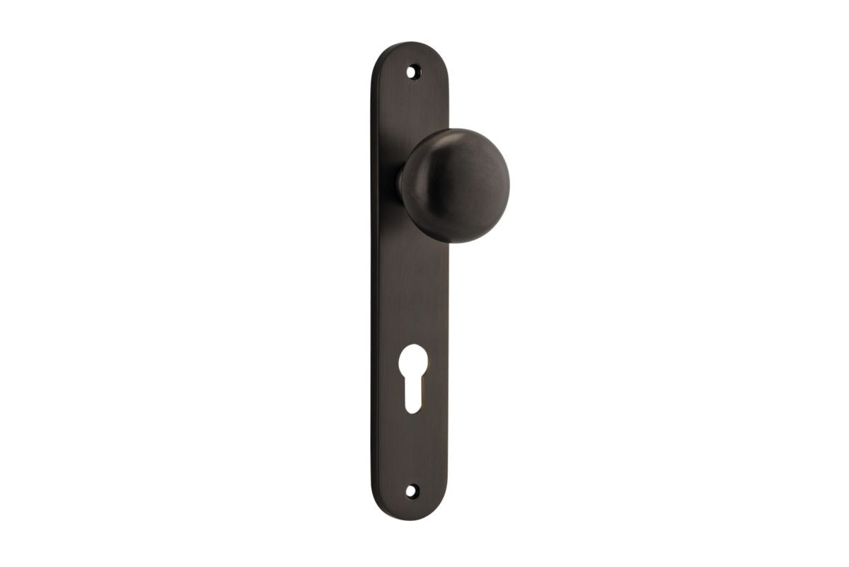 Iver Cambridge Door Knob Oval Concealed Fix Pair, Passage Kit, Privacy Kit , Entrance Kit with High Security Lock - Signature Brass