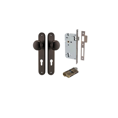 Iver Cambridge Door Knob Oval Concealed Fix Pair, Passage Kit, Privacy Kit , Entrance Kit with High Security Lock - Signature Brass