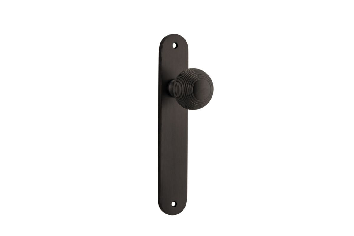 Iver Guildford Door Knob Oval Latch Pair, Passage Kit, Privacy Kit , Entrance Kit with High Security Lock - Signature Brass