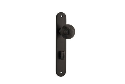 Iver Guildford Door Knob Oval Latch Pair, Passage Kit, Privacy Kit , Entrance Kit with High Security Lock - Signature Brass