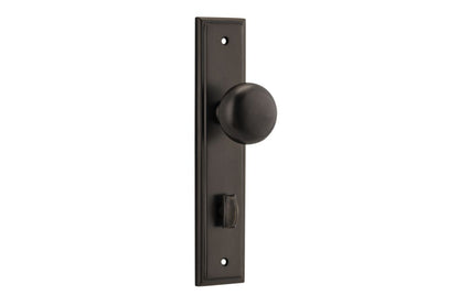 Iver Cambridge Door Knob Stepped Latch Pair, Passage Kit, Privacy Kit , Entrance Kit with High Security Lock -Signature Brass