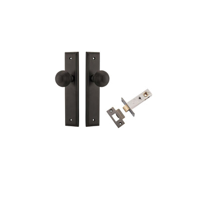 Iver Guildford Door Knob Stepped Latch Pair, Passage Kit, Privacy Kit , Entrance Kit with High Security Lock - Signature Brass