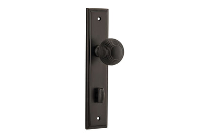 Iver Guildford Door Knob Stepped Latch Pair, Passage Kit, Privacy Kit , Entrance Kit with High Security Lock - Signature Brass