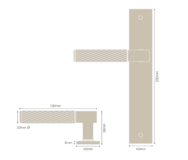 Windsor Premium NZ NIDO Verge Longplate Privacy Set - Diamond Knurl Priced Per Set Available in 6 Colours