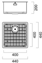 BURNS & FERALL ZOMODO PVD SINGLE BOWL SINK & GRID AVAILABLE IN 4 SIZES : 280 ,400,,450 & 500 BLACK PEARL