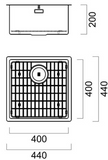 BURNS & FERALL ZOMODO PVD SINGLE BOWL SINK & GRID AVAILABLE IN 4 SIZES : 280 ,400,,450 & 500 BLACK PEARL