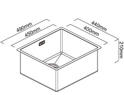 BURNS & FERALL ZOMODO PVD SINGLE BOWL SINK & GRID AVAILABLE IN 4 SIZES : 280 ,400,,450 & 500 BLACK PEARL