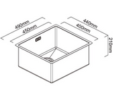 BURNS & FERALL ZOMODO PVD SINGLE BOWL SINK & GRID AVAILABLE IN 4 SIZES : 280 ,400,,450 & 500 BLACK PEARL