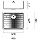 BURNS & FERALL ZOMODO PVD SINGLE BOWL SINK & GRID AVAILABLE IN 4 SIZES : 280 ,400,,450 & 500 BLACK PEARL