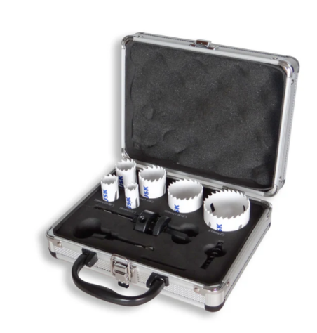 Tusk Heavy Duty BMH Bi-Metal Hole Saws Set Include: 16mm, 20mm, 25mm, 32mm, 40mm, 51mm(Electrician) & 19mm, 22mm, 29mm, 38mm, 44mm, 57mm(Plumber )
